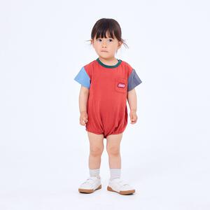 コールマン 袖クレイジー配色ボディスーツ レンガ&times;70-80cm
