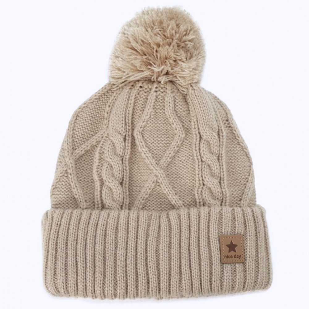 ケーブルニット帽 ミディアムベージュ×50-52cm ベビーザらス限定