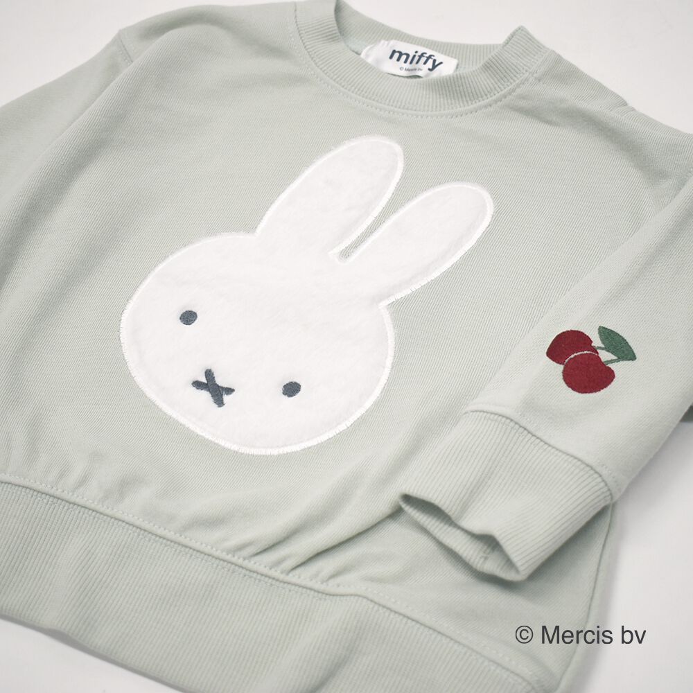 ミッフィーファーアップリケトレーナー ライトパステル×90cm ベビーザ