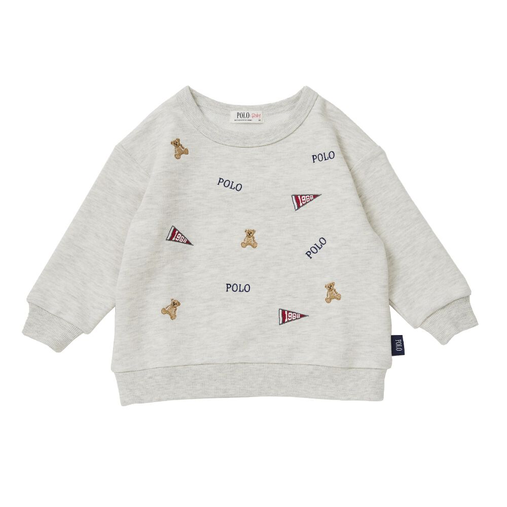 POLO BCS フラッグ刺繍トレーナー アイボリー×80cm ベビーザらス限定