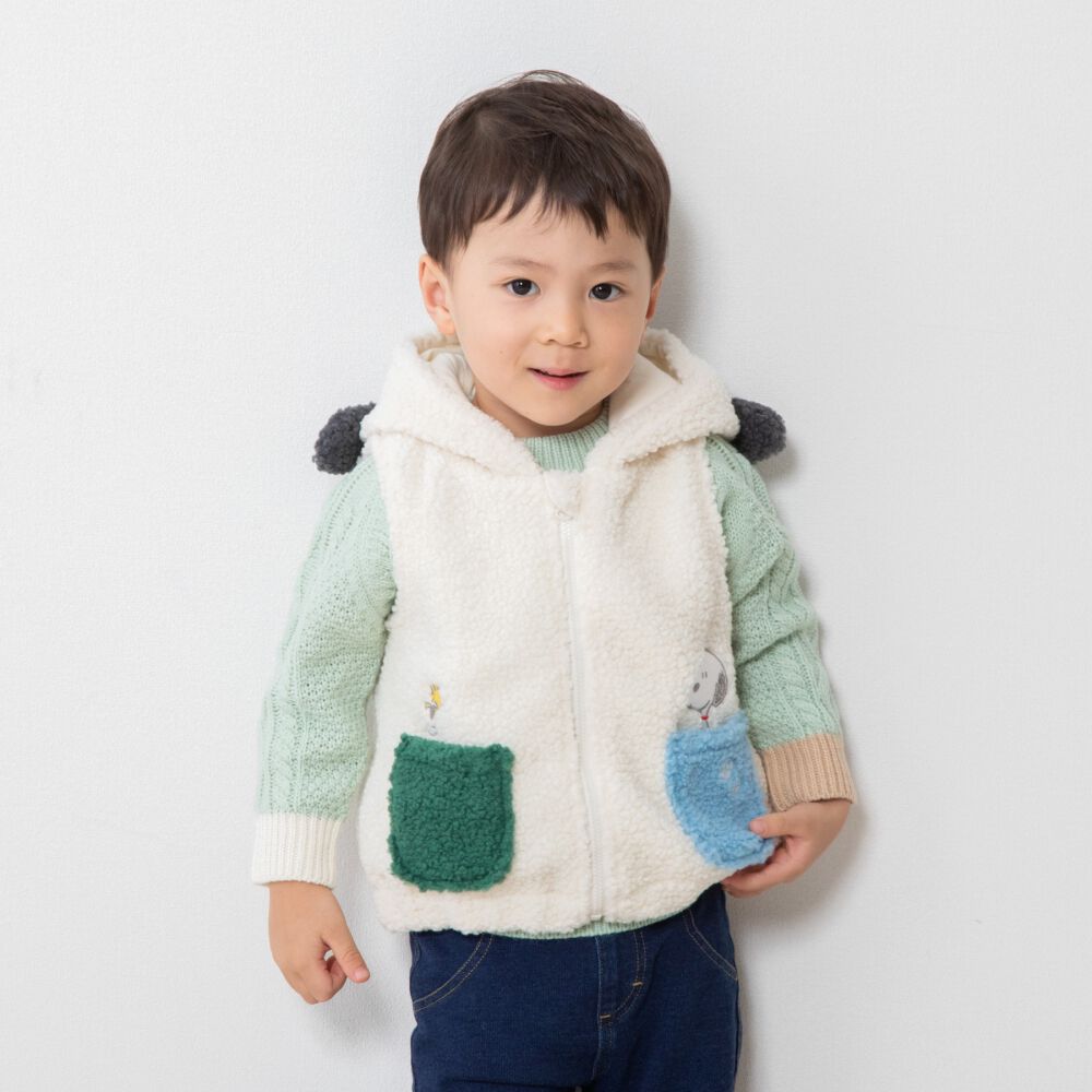 ブラックフライデー第2弾】SNOOPY スヌーピー ベスト フード付き