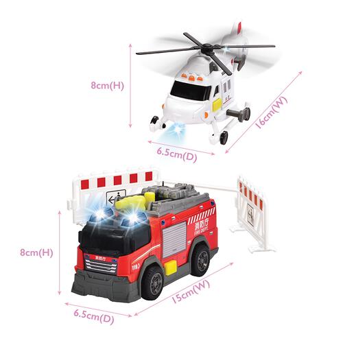 ライト＆サウンド 消防車＆ヘリコプター2台セット トイザらス限定 クリスマスプレゼント 3歳 4歳 5歳
