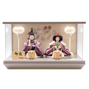 【雛人形】ケース飾り 親王飾り「花刺繍グレージュアクリル」 (322902)ひな人形 おしゃれ トイザらス・ベビーザらス限定【メーカー直送】