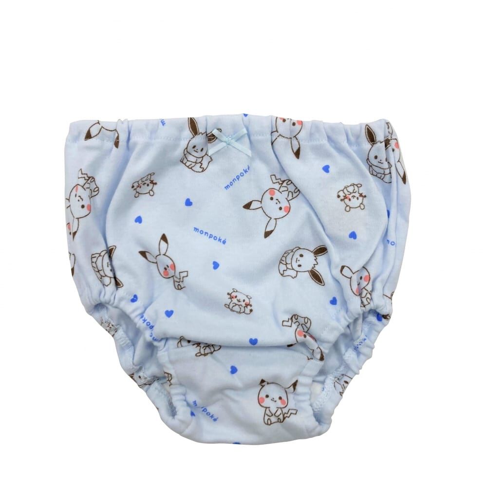 monpoke モンポケ 3枚組ショーツ 総柄×ワンポイント(ピンク×100cm