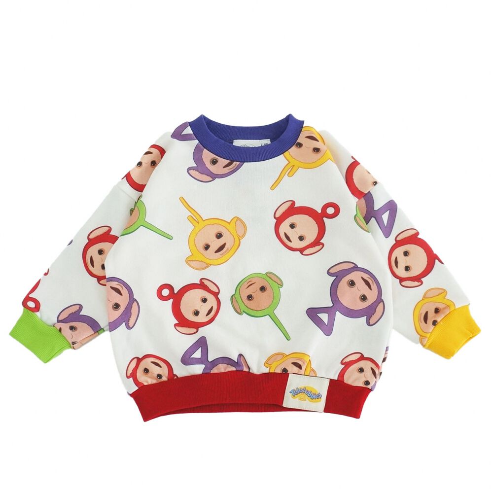 お1人様1点限り】【テレタビーズ】総柄プリントトレーナー ナチュラル