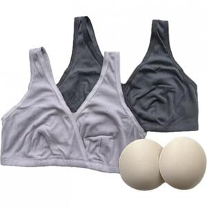 ハーフトップ リブ編み ２枚組 ダークピンク&times;M MU