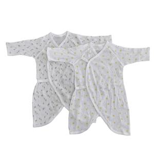 新生児肌着 コンビ肌着 ２枚組 ヒヨコ×街柄 ホワイト×50-70cm