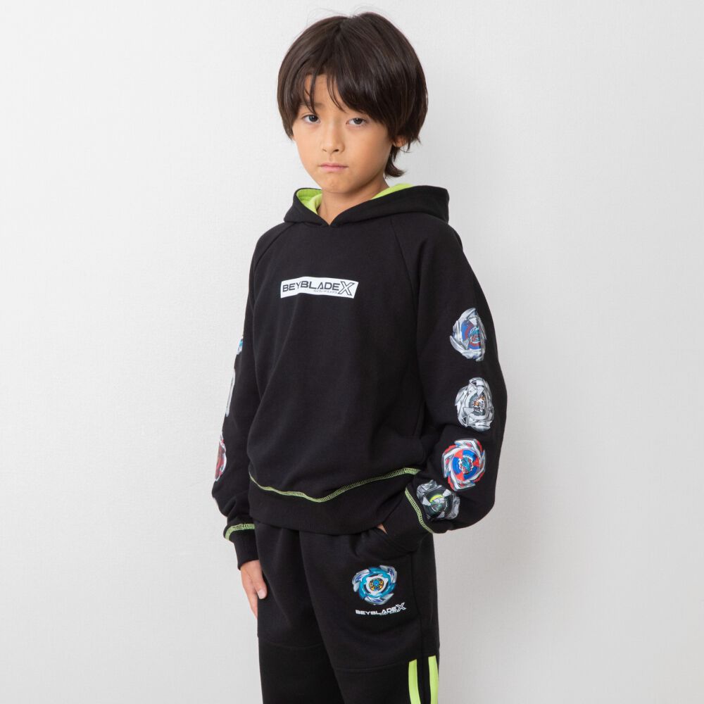 BEYBLADE X 長袖パーカー ベイブレード エックス ブラック×160cm