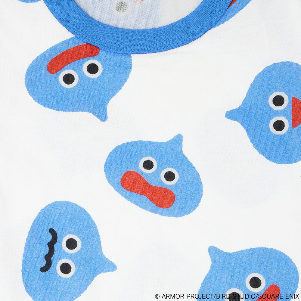 ドラクエベビー＆キッズ 半袖ボディスーツ スライムぴぴぴ ブルー×80cm