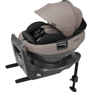 Combi コンビ ホワイトレーベル THE S plus R129 エッグショック ZE (グレージュ 限定カラー) チャイルドシート ISOFIX固定 R129適合 回転コンパクト セパレート型 新生児～4歳ごろまで ベビーザらス限定