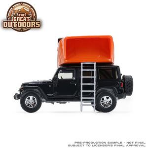 GL 1/64 2008 Jeep Wrangler Unlimited Rubicon - Dark Charcoal with Modern Rooftop Camper