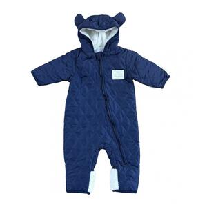 【ブラックフライデー】ジャンプスーツ くまみみ ダイヤキルト柄 ネイビー×70cm ベビーザらス限定