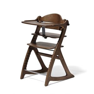 大和屋 yamatoya すくすくチェアGL (ダークブラウン) 子供用椅子 室内家具 座板6段階調整 取り外し簡単テーブル 転落防止ガード 7か月頃～約80kg頃対応