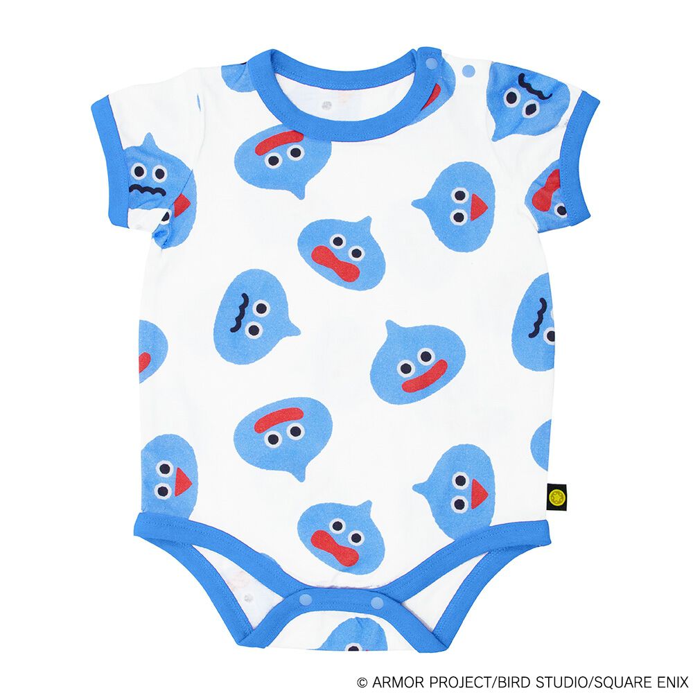 ドラクエベビー＆キッズ 半袖ボディスーツ スライムぴぴぴ ブルー×80cm