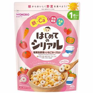 和光堂 はじめてのシリアル 緑黄色野菜といちごヨーグルト【キッズフード ベビーフード】 【12ヶ月～】(お一人様10点限り)