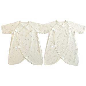 新生児コンビ肌着 2枚組 フルーツ×うさぎ(ピンク×50-60ｍ)