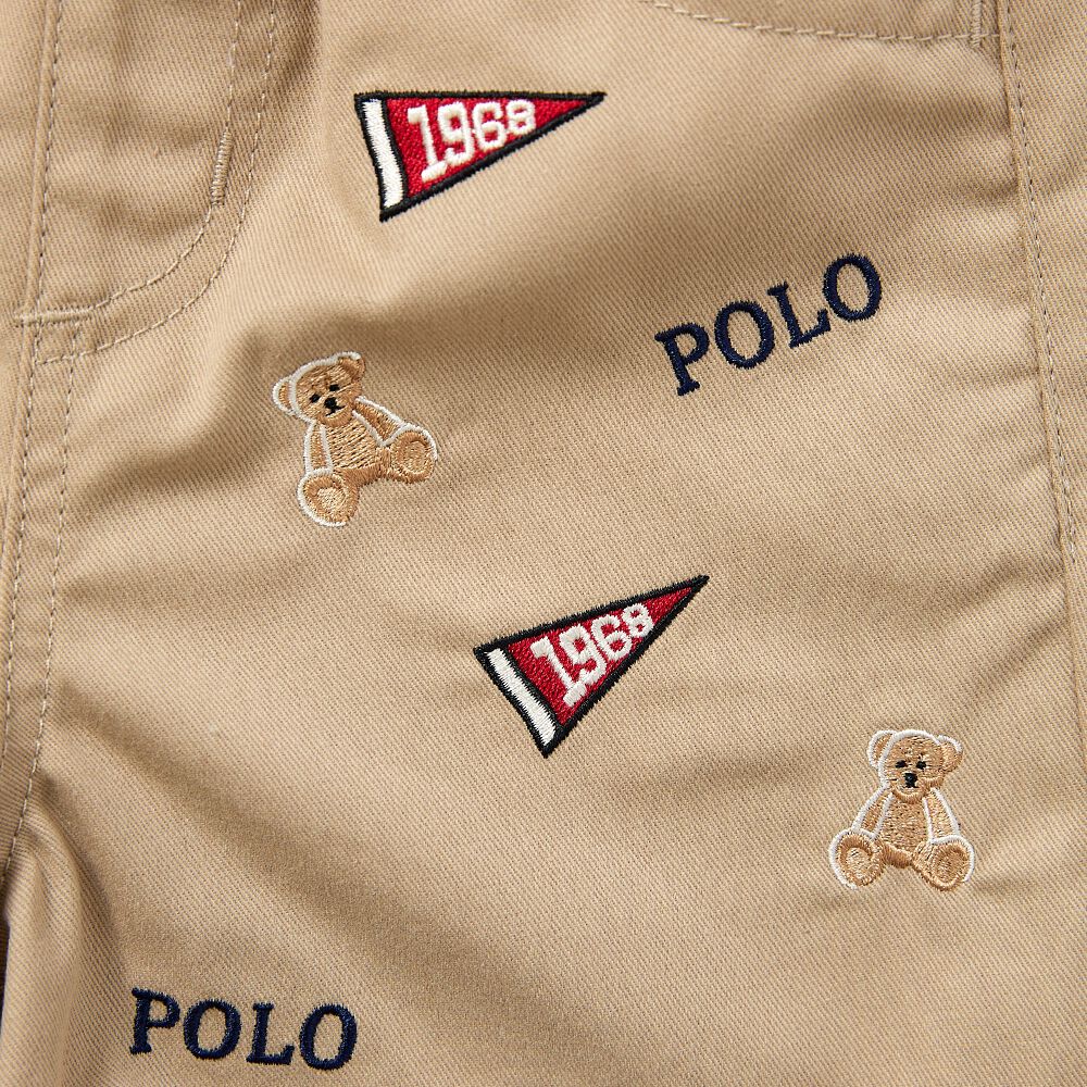 POLO BCS ロゴクマ総柄ハーフパンツ ベージュ×80cm ベビーザらス限定