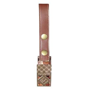 シューズクリップ（ピンクゴールド-合皮ブラウン）