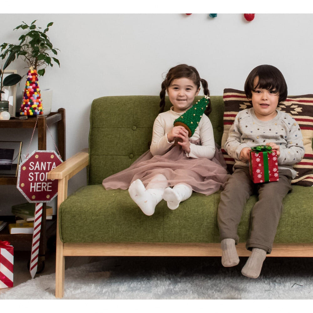 クリスマスツリー】28cm ポンポンミニツリー グリーン おしゃれ 北欧