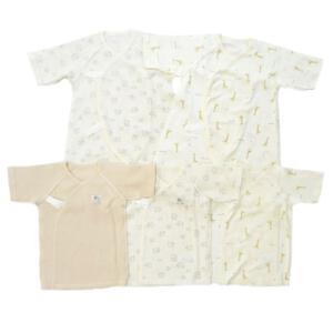 オーガニック 新生児肌着5枚組 キリン×ぞう(ホワイト×50-60cm) ベビーザらス限定
