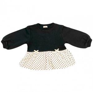 sophitica 裏毛裾フリル切り替えトレーナー ブラック×95cm ベビーザらス限定