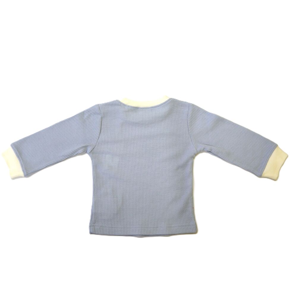 ベビー×ペットコレクション】長袖Tシャツ ワッフル 猫ワンポイント