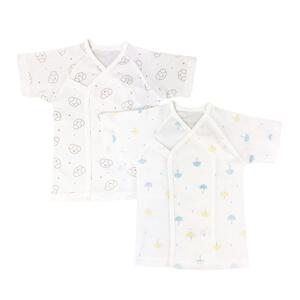 短肌着 わんこ&times;雨傘柄 2枚組(ホワイト&times;50-60cm) ベビーザらス限定