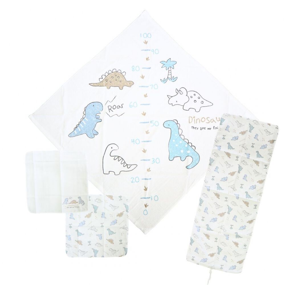タオル＆ガーゼ浴用4点セット恐竜柄(恐竜×フリー)ベビーザらス限定