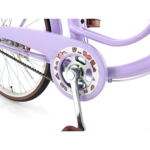 24インチ 身長125～140cm 子供用自転車 バレンタイン2（ライトパープル）LEDライト かわいい 女の子 紫 トイザらス限定 7歳 8歳 9歳