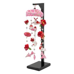 【雛人形】クリスタル付 つるし飾り（ピンク）高さ42cm (351933)つるし雛 ひな人形 ひな祭り お雛様 おしゃれ【メーカー直送】