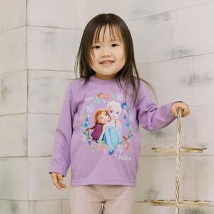 Disney ディズニー アナと雪の女王 長袖Tシャツ 天竺 パープル&times;100cm ベビーザらス限定