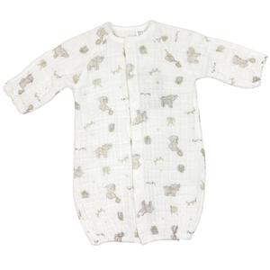 新生児2WAYドレス 多重ガーゼ ゾウ(ホワイト×50-70cm) ベビーザらス限定