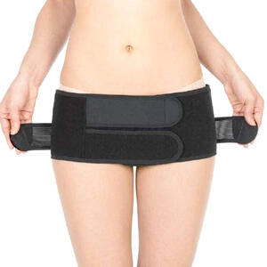 守って締める ふわキュット産後の骨盤ベルト 帝王切開対応 (ブラック×L)