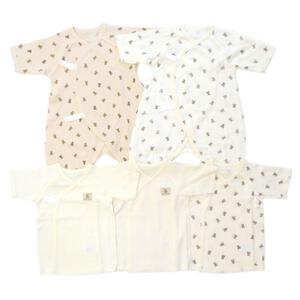 オーガニック 新生児肌着5枚組 くま(ナチュラル×50-60cm) ベビーザらス限定