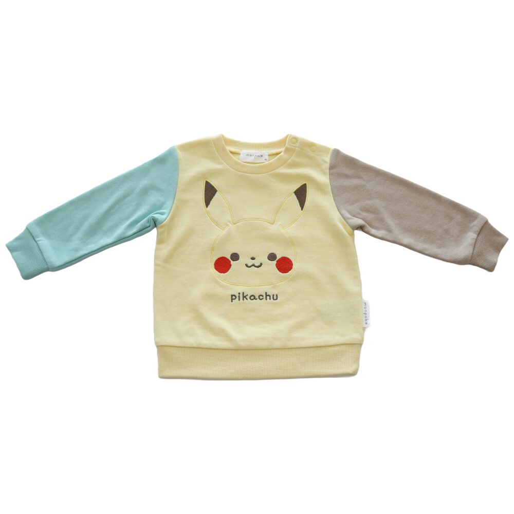 monpoke モンポケ トレーナー 袖クレイジー 切替 ピカチュウ