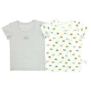 2枚組半袖シャツ肌着メッシュニット 車 グレー&times;90cm ベビーザらス限定