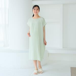 ぽこぽこガーゼの湯上りワンピ グレー×M-L