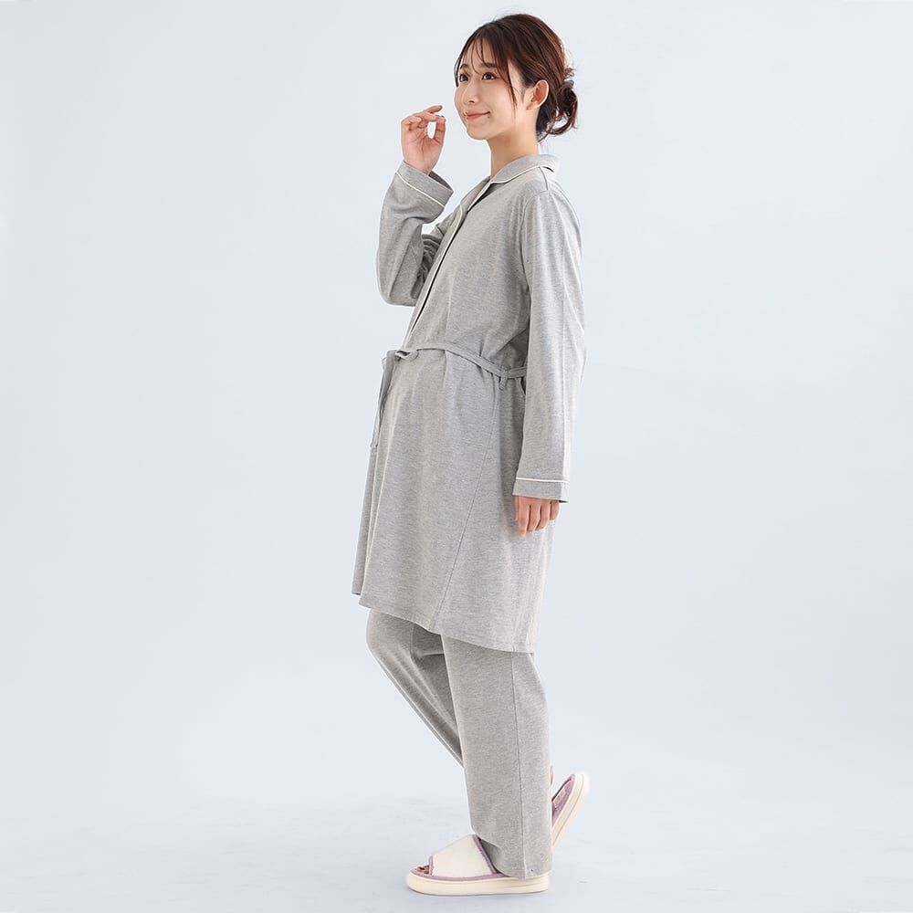 センター授乳開き長袖パジャマ(グレー×M-L) ベビーザらス限定