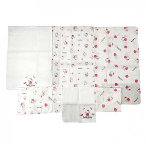 サンリオ キティ ガーゼ入浴8点セット ホワイト×フリー