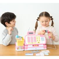 スキャンできるよ！お買い物ショッピングレジスター ピンク トイザらス限定 おままごと クリスマスプレゼント 3歳 4歳 5歳