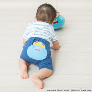 ドラクエベビー＆キッズ ハーフ丈モンキーパンツ キングスライム(ブルー×80cm)