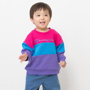 【Champion】長袖切替トレーナー パープル×80cm ベビーザらス限定