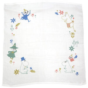 MOOMIN バスガーゼ ムーミン谷仲間たち おぼろガーゼ 日本製(ホワイト×ﾌﾘｰ) ベビーザらス限定