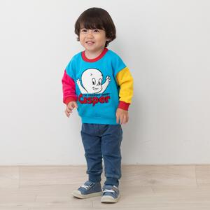 【Universal × chimajiro0730さん】 キャスパー 配色トレーナー ブルー×120cm