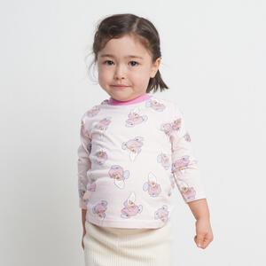 Disney ディズニー ヤングオイスター 長袖Tシャツ 天竺 総柄 ピンク&times;95cm ベビーザらス限定