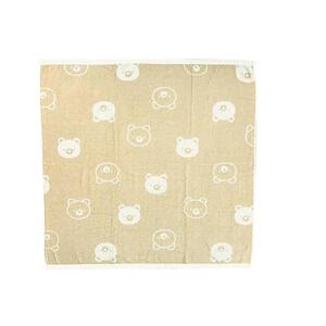 正方形湯上りタオル 総柄 クマ柄(ベージュ×フリー) ベビーザらス限定