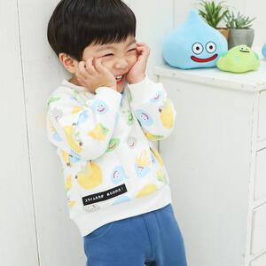 ドラクエベビー＆キッズ スウェットシャツ 総柄 スライムたち(ホワイト×100cm)