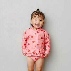 sophitica ガールズ ハートラッシュガード ピンク×100cm