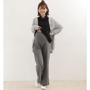 らくちんパンツ ストレート(チャコールグレー&times;M)