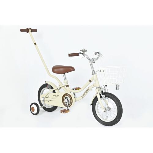12インチ 身長90cm～105cm キュートベア ベージュ 3歳 4歳 男の子 女の子 助輪付き自転車 カゴ 押し手付 ノンキャラクター トイザらス限定 ベビーザらス限定